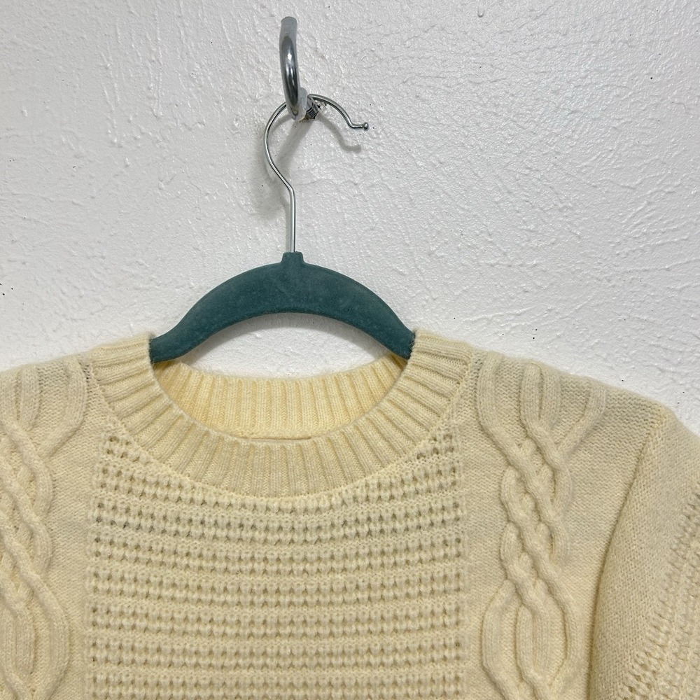 LBLC The Label Butter Cream Cropped Sweater Vest Drawstring Waist Size XS Preppy - Picture 2 of 9